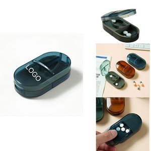 Mini Portable ABS Plastic Pill Cutter Box With Splitter & Storage 3/4"x1 4/5"x1"