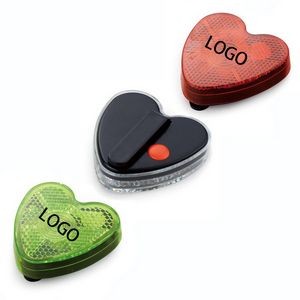 Heart Style Blinking Safety Light With Back Clip