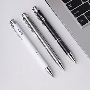 Personalized Business Click Action Double Ring Metal Advertising Metallic Ballpoint Pen