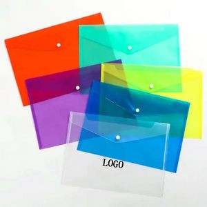 A4 Letter Size Clear Plastic Document Folder Transparent Filing Envelope With Snap Closure