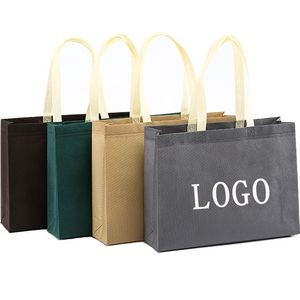 Reusable Non-Woven Shopping Grocery Tote Bag 16"x12"x4" MOQ100pcs