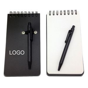Mini Hardcover Jotter With Ballpoint Pen In Holder 3"x5"
