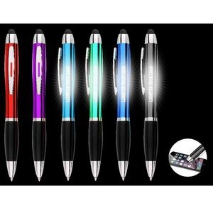 Soft Touch Pressed Plastic LED Light Up Ballpoint Pen