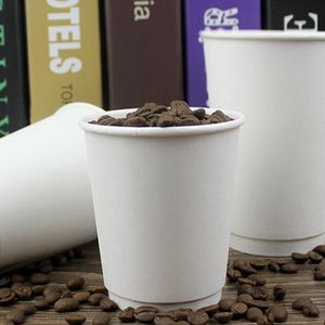 12oz White Pure Color Insulated BPA Free Paper Cup