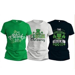 St Patrick's Day Irish Festival Polyester Printed Crew Neck Average Size Unisex T-Shirt Low MOQ
