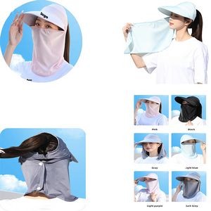 Women's Outdoor Polyester Fabric Wide Brim Sun Hat With Uv Protection Face Neck Flap