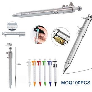 2-in-1 Multifunctional Plastic Click Gel Roller Ballpoint Pen With Rules Vernier Caliper MOQ100PCS