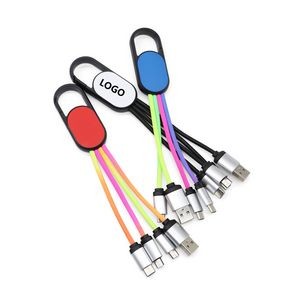 3-In-1 LED Light Up Logo USB Charging Cable 6''