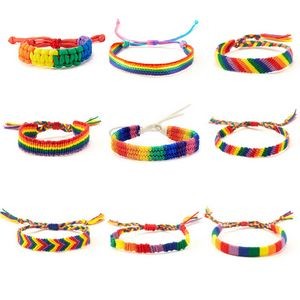 LGBT Pride Rainbow Unisex Hand-Woven Bracelet Wristband