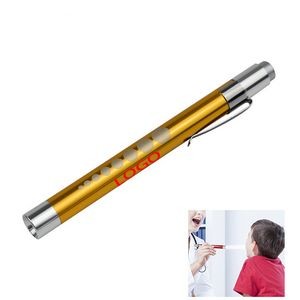 5" Nurses Doctors Medical LED Light Aluminum Alloy Penlight With Pupil Gauge & Ruler & Pocket Clip