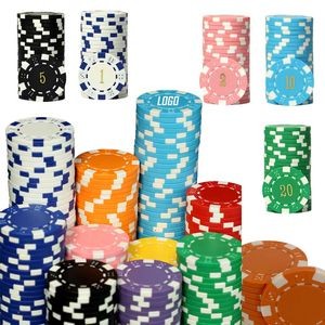 1 3/5" Professional Grade Round Plastic Metal Token Casino Poker Chip