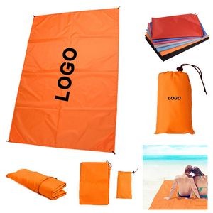 Waterproof 210T Polyester Fabric Foldable Pocket Mat With Drawstring Bag 40"x55"