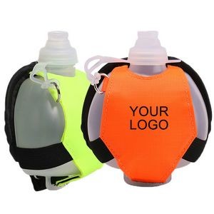 Food Grade Silicone Sports Water Bottle With Oxford Cloth Tied Wrist