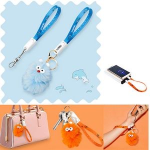 3-In-1 Fast Charging Data Cable Multi Function Lanyard Keychain