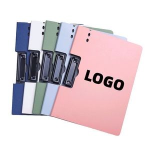 Classic A4 Letter Size Punchless Binder Clip File Folder Foldable Clipboard With Clamp & Cover