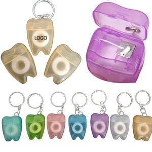 Tooth Shaped Dental Floss Dispenser with Key ring