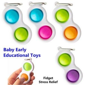 Children Adult Simple Dual Dimple Fidget Keychain Toy