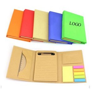 Tri-fold Notebook with sticky note
