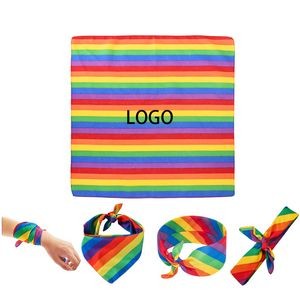 22'' LGBT Pride Rainbow Unisex Polyester Bandana Multifunctional Square Scarf Striped