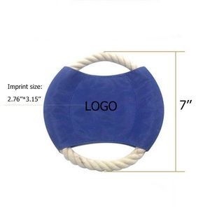 7'' Pet Outdoor Oxford Fabric Cotton Flying Disc Dog Rope Toy Puppy Chew Throwing Toy