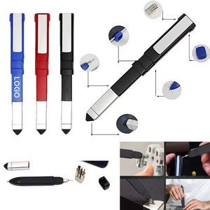 4-in-1 Multifunctional ABS Tech Tool Ballpoint Pen With Screwdriver & Phone Stand & Stylus MOQ100PCS
