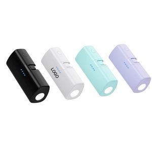 3 1/3" Mini Portable 3000mAh Power Bank With Built-In Connector & LED Flashlight