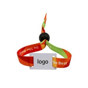 3/5" Polyester Adjustable Full Color Sublimation Wristband With Locking Bead
