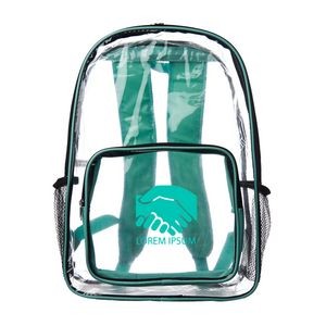 Clear Pvc Backpack With Front Pocket - 13"W X 18"H Clear Pvc Backpack With Front Pocket - 13"W X 18