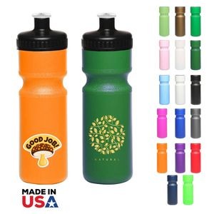 28 Oz. Plastic Sports Bottle w/Large Push Cap