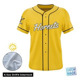 Men's & Kids' Full Sublimation Full Button Front Baseball Jersey - UPF DriFit