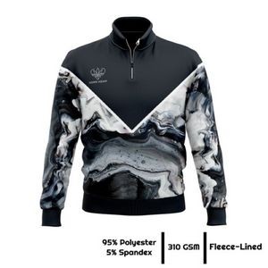 Unisex and Kids' Full Sublimation 310G Fleece-Lined Quarter Zip Sweatshirt