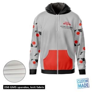 Unisex and Kids' Full Sublimation 250G Lightweight Full-Zip Hoodie