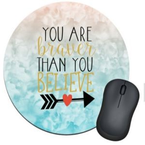 Single Color Screen Printed Neoprene Round Mouse Pad