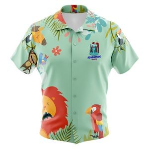 Girls' Full Dye Sublimation Hawaiian Shirt - 140Gsm Stretch Poly