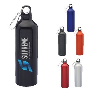 24 Oz. Aluminum Water Sports Bottle w/Carabiner & Twist Cap