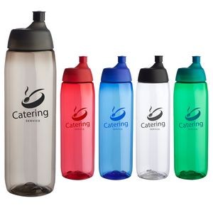 Lenexa Plastic Water Flask - Push Caps, 34 oz.