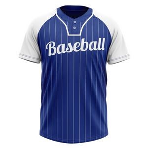 Kids' Premium Full Sublimation 2-Button Front Baseball Henley Shirt