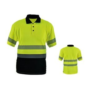 Visipro Class 3 Short Sleeve Reflective Front Colorblock Safety Polo - Birdseye Mesh - Ansi 107-2015