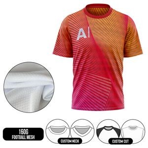 Unisex Sublimation Performance Grade Short Sleeve T-Shirt - 160G Football Mesh