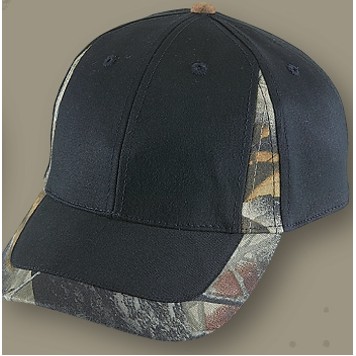 Brushed Twill Cap w/Camouflage Visor & Crown Trim