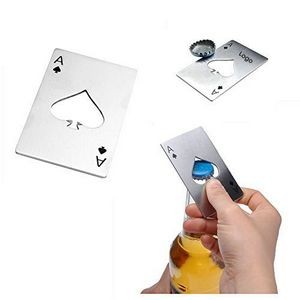 Poker Shaped Credit card size Stainless Steel Bottle Opener