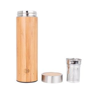 16 Oz. Bamboo Stainless Steel Thermos