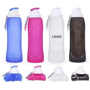 17 oz Silicone Collapsible Water Bottle with Custom Logo
