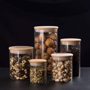 Glass Jars with Sustainable Bamboo Lids 4"dia