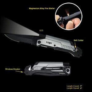Survival 5-in-1 multifunctional knife with LED Flashlight