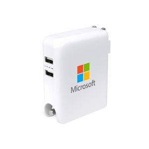 2600mAh Power Bank Dual USB Output with Wall and Car Charger