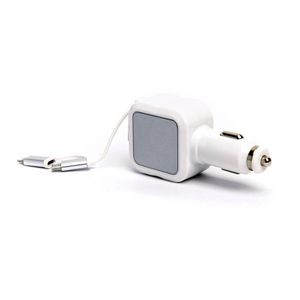 3-in-1 4.1A Car Charger with Retractable Cable