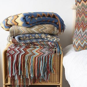 Reversible Sofa Towel Knitted Couch Blanket