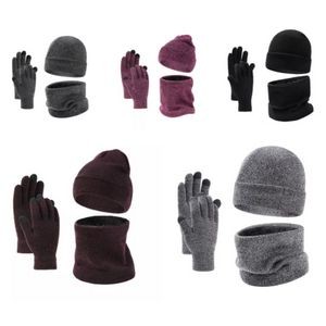 3 Pieces Set Gloves Scarf Collar Keep Warm