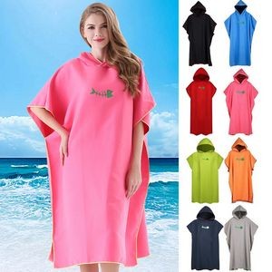 Adult Surf Beach Wet Suit Changing Towel Bath Robe Hooded Poncho